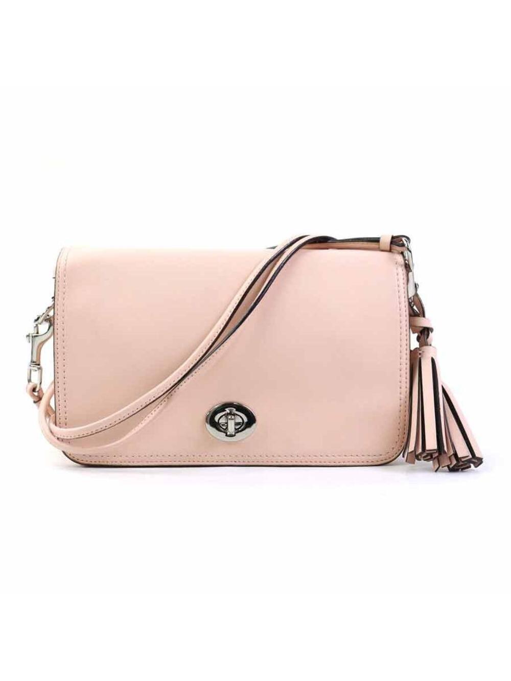 Auth Coach Shoulder Bag Pink/Silver #340643C11B